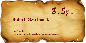 Behal Szulamit névjegykártya